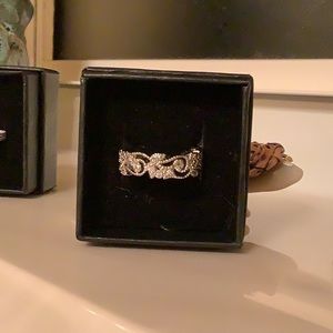 Ring silver with costume white CZ wedding look 6